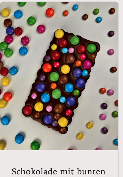 Schokolade mit bunten Smarties